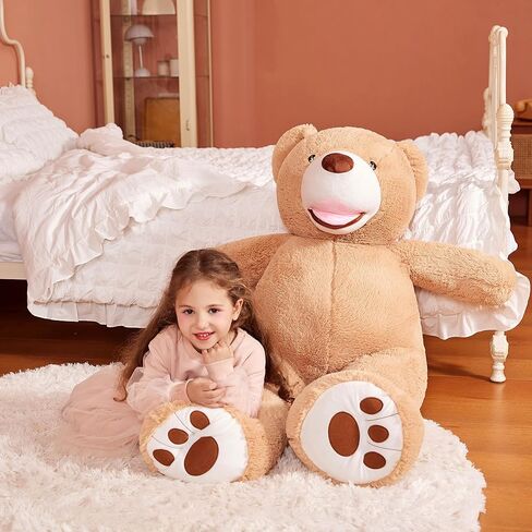 EARTHSOUND Giant Teddy Bear Stuffed Animal - 39" Large Plush Toy Big Soft Toys - Huge Life Size Jumbo Cute Bears - Gifts for Kid (Brown, 39 inches) in Saudi Arabia