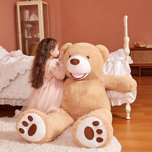 EARTHSOUND Giant Teddy Bear Stuffed Animal - 39" Large Plush Toy Big Soft Toys - Huge Life Size Jumbo Cute Bears - Gifts for Kid (Brown, 39 inches) in Saudi Arabia