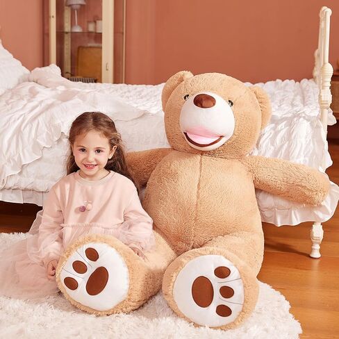 EARTHSOUND Giant Teddy Bear Stuffed Animal - 39" Large Plush Toy Big Soft Toys - Huge Life Size Jumbo Cute Bears - Gifts for Kid (Brown, 39 inches) in Saudi Arabia