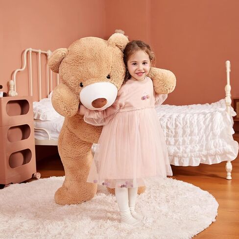 EARTHSOUND Giant Teddy Bear Stuffed Animal - 39" Large Plush Toy Big Soft Toys - Huge Life Size Jumbo Cute Bears - Gifts for Kid (Brown, 39 inches) in Saudi Arabia