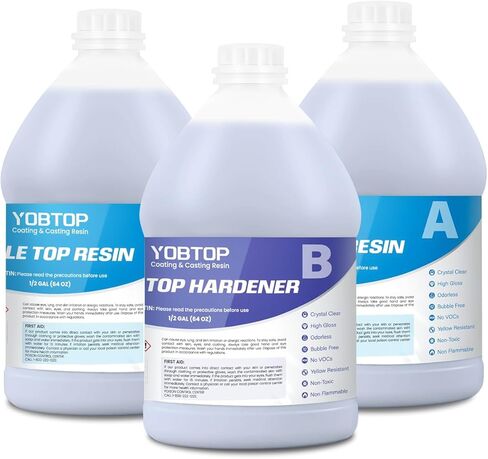 1.5 Gallon Deep Pour Epoxy Resin Kit, 2"-4" Deep Pour Epoxy with Crystal Clear Bubble Free Self Leveling 2:1 Clear Epoxy Resin for DIY River Tables Wood Filler Flower Preservation Food Grade in Kuwait
