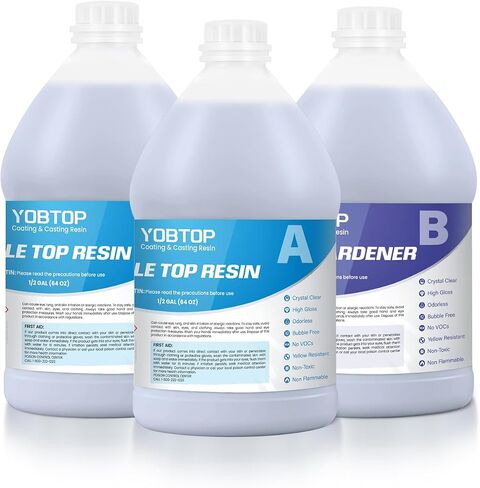 1.5 Gallon Deep Pour Epoxy Resin Kit, 2"-4" Deep Pour Epoxy with Crystal Clear Bubble Free Self Leveling 2:1 Clear Epoxy Resin for DIY River Tables Wood Filler Flower Preservation Food Grade in Saudi Arabia