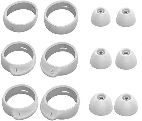 12 قطعة من أطراف الأذن وأطراف الأذن متوسطة الحجم متوافقة مع Galaxy Buds Plus/متوافقة مع Galaxy Buds، 3 أزواج من رؤوس الأذن بغطاء من السيليكون و3 أزواج من خطافات الأذن، حجم متوسط، أسود BWTM3PB in Kuwait