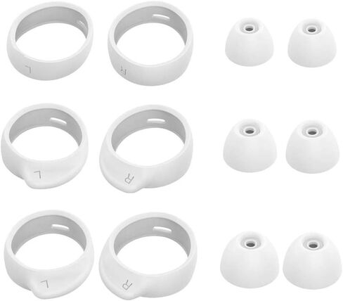 12 قطعة من أطراف الأذن وأطراف الأذن متوسطة الحجم متوافقة مع Galaxy Buds Plus/متوافقة مع Galaxy Buds، 3 أزواج من رؤوس الأذن بغطاء من السيليكون و3 أزواج من خطافات الأذن، حجم متوسط، أسود BWTM3PB in Kuwait