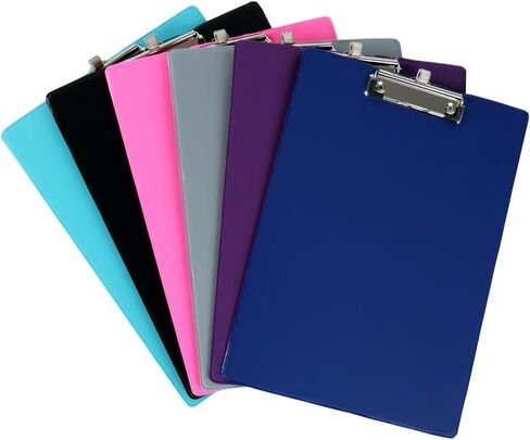 ألواح الحافظة مع حامل أقلام، ألواح مشبكية بحجم حرف A4 قياسي تحتوي على 100 ورقة مقاس 8.5 × 11 بوصة، 6 عبوات بألوان متنوعة in Kuwait