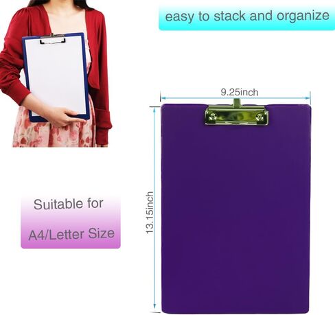 ألواح الحافظة مع حامل أقلام، ألواح مشبكية بحجم حرف A4 قياسي تحتوي على 100 ورقة مقاس 8.5 × 11 بوصة، 6 عبوات بألوان متنوعة in Kuwait