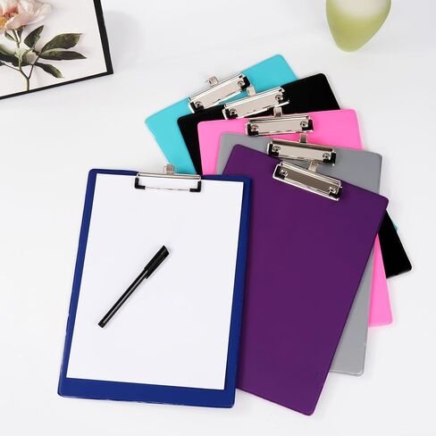 ألواح الحافظة مع حامل أقلام، ألواح مشبكية بحجم حرف A4 قياسي تحتوي على 100 ورقة مقاس 8.5 × 11 بوصة، 6 عبوات بألوان متنوعة in Kuwait