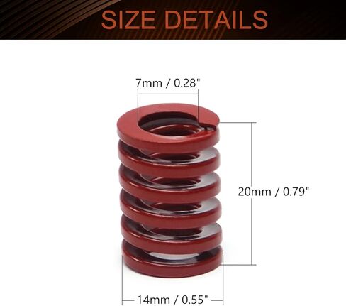 MroMax 3D Printer Die Spring 10mm OD 30mm Long Medium Load Compression Mould Die Spring for 3D Printer Ender Electric Part Red 2PCS in Saudi Arabia