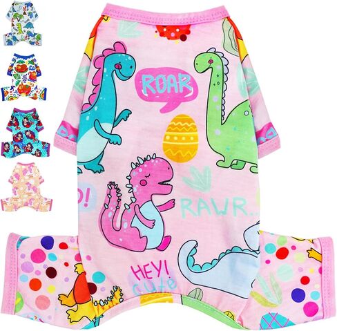 Dog Pajamas Spring Summer Dog Clothes for Small Medium Dogs Girl Boy Cute Soft Puppy Pjs Clothes Doggie Onesies Cat Pet Jammies Outfit (Medium) in Saudi Arabia