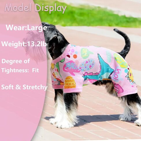 Dog Pajamas Spring Summer Dog Clothes for Small Medium Dogs Girl Boy Cute Soft Puppy Pjs Clothes Doggie Onesies Cat Pet Jammies Outfit (Medium) in Saudi Arabia
