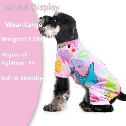 Dog Pajamas Spring Summer Dog Clothes for Small Medium Dogs Girl Boy Cute Soft Puppy Pjs Clothes Doggie Onesies Cat Pet Jammies Outfit (Medium) in Saudi Arabia