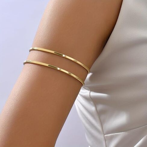 Minimalist Arm Cuff Gold Arm Cuff Upper Arm,Arm Bracelet Dainty Layered Arm Bangle Arm Cuff Jewelry for Women in Kuwait