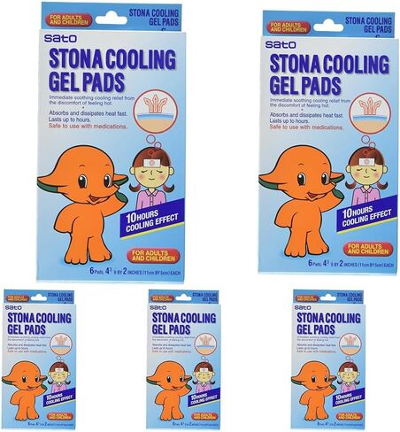 Stona Cooling Gel Pads, Soft Gel Sheets for Kids,Made in Japan,6 Count in Saudi Arabia