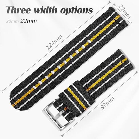 uEmoh Quick Release Nylon Watch Bands in Multiple Colors & Widths (20mm, 22mm) for Men and Women in Saudi Arabia