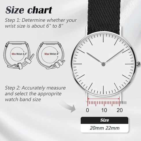 uEmoh Quick Release Nylon Watch Bands in Multiple Colors & Widths (20mm, 22mm) for Men and Women in Saudi Arabia