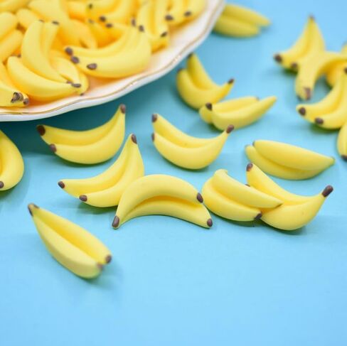 Bbiamsleep 35 قطعة من الموز الراتنج الصغير بمقياس 1/12 موز صغير موز صغير فاكهة صغيرة للمنزل المصغر ديكور حديقة الجنية in Kuwait