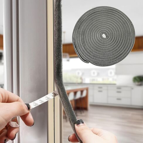 شريط عازل ذاتي اللصق للأبواب، شريط عازل للأبواب بفرشاة النوافذ، عازل للصوت، مقاوم للرياح، سدادة مقاومة للغبار 0.35 بوصة عرض × 0.2 بوصة ارتفاع، 19.6 قدم in Kuwait