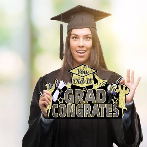 ديكورات حفلات التخرج من Vllipoasn، لافتة إضاءة خشبية LED لتزيين طاولات الحفلات بطابع التخرج، علامة طاولة تهنئة التخرج لمرحلة ما قبل المدرسة الثانوية ومستلزمات التخرج من فئة الكلية in Kuwait