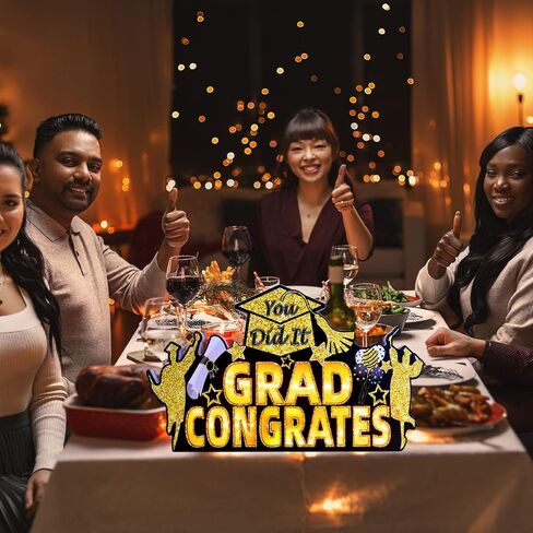 ديكورات حفلات التخرج من Vllipoasn، لافتة إضاءة خشبية LED لتزيين طاولات الحفلات بطابع التخرج، علامة طاولة تهنئة التخرج لمرحلة ما قبل المدرسة الثانوية ومستلزمات التخرج من فئة الكلية in Kuwait