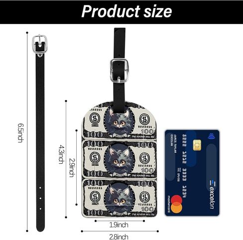 Zewurtuw 2 Pack Luggage Tag PU Leather Suitcase Tags Travel Bag Labels Privacy Protection Aesthetic Cute for Women Girls Men in Saudi Arabia