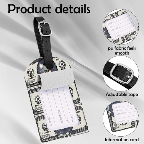 Zewurtuw 2 Pack Luggage Tag PU Leather Suitcase Tags Travel Bag Labels Privacy Protection Aesthetic Cute for Women Girls Men in Saudi Arabia