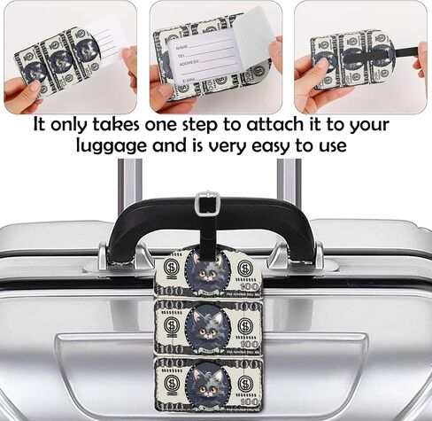 Zewurtuw 2 Pack Luggage Tag PU Leather Suitcase Tags Travel Bag Labels Privacy Protection Aesthetic Cute for Women Girls Men in Saudi Arabia