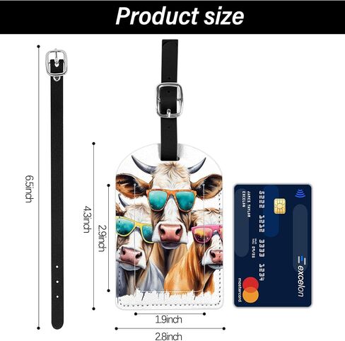 Zewurtuw 2 Pack Luggage Tag PU Leather Suitcase Tags Travel Bag Labels Privacy Protection Aesthetic Cute for Women Girls Men in Saudi Arabia