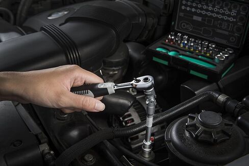 مجموعة مقابس غير قابلة للانزلاق حاصلة على براءة اختراع، مقبس مفتاح ربط بسقاطة 1/4 بوصة، مقبس لقمة توركس، مقبس لقمة سداسية، مقبس مفتاح ربط غير قابل للانزلاق لصامولة مستديرة مع فولاذ CRV، شريط تمديد، متري، 34 قطعة in Kuwait