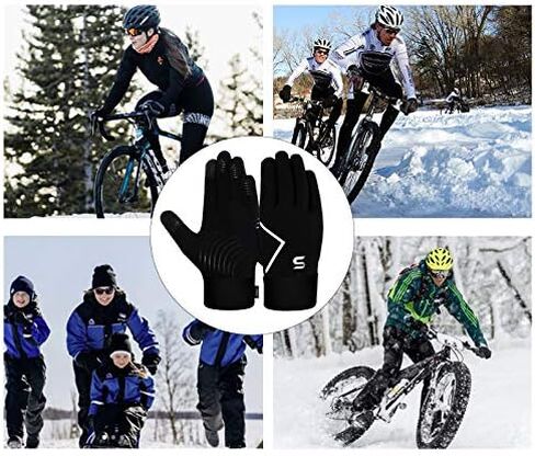 قفازات الجري، قفازات الشتاء للرجال والنساء، شاشة لمس مضادة للانزلاق، خفيفة الوزن، بطانة صوف سميكة، مقاومة للرياح، المشي لمسافات طويلة في الهواء الطلق، قفازات التدريب الحرارية in Kuwait