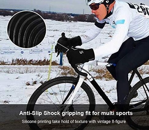 قفازات الجري، قفازات الشتاء للرجال والنساء، شاشة لمس مضادة للانزلاق، خفيفة الوزن، بطانة صوف سميكة، مقاومة للرياح، المشي لمسافات طويلة في الهواء الطلق، قفازات التدريب الحرارية in Kuwait