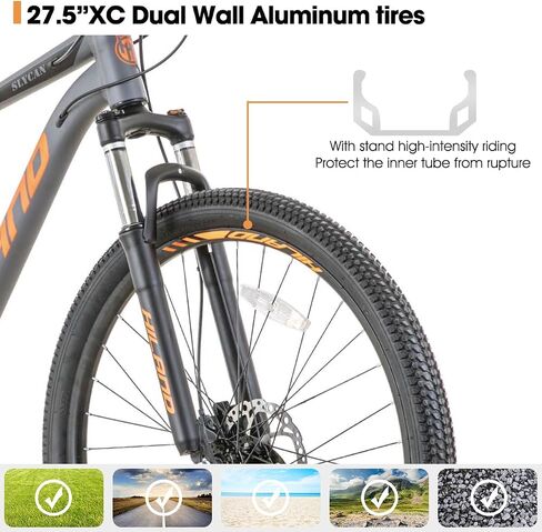 HH HILAND Aluminum Mountain Bike 21 Speeds, Hydraulic Disc-Brakes, Lock-Out Suspension Fork, 27.5 inch Wheel, Bike for Men Mens Mountain Bike Adult Womens Bicycle in Saudi Arabia