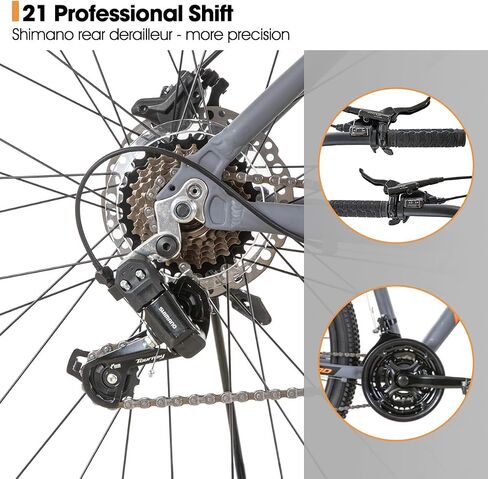 HH HILAND Aluminum Mountain Bike 21 Speeds, Hydraulic Disc-Brakes, Lock-Out Suspension Fork, 27.5 inch Wheel, Bike for Men Mens Mountain Bike Adult Womens Bicycle in Saudi Arabia