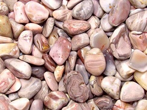 Crystal Collection: Tumbled Pink Botswana Agate, Includes Velvet Bag - Large 1" Pieces (1 Pound) in Saudi Arabia