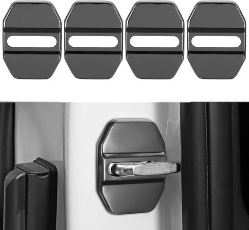 TOMALL 4 قطع قفل باب السيارة غطاء واقي متوافق مع سلسلة BMW 1 2 3 5 7، X1 X2 X3 X4 X5 X6 F30 F31 F34 F35 F36 F10 F11 M3 M5 إكسسوارات قفل باب السيارة من الفولاذ المقاوم للصدأ (أسود) in Saudi Arabia
