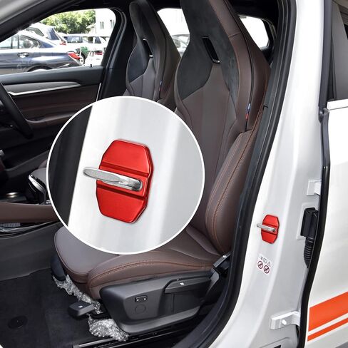 TOMALL 4 قطع قفل باب السيارة غطاء واقي متوافق مع سلسلة BMW 1 2 3 5 7، X1 X2 X3 X4 X5 X6 F30 F31 F34 F35 F36 F10 F11 M3 M5 إكسسوارات قفل باب السيارة من الفولاذ المقاوم للصدأ (أسود) in Saudi Arabia