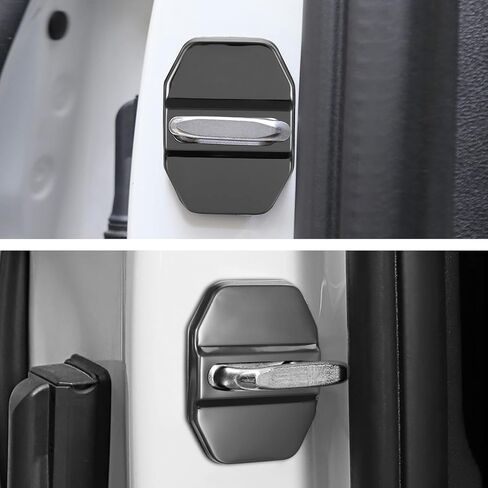 TOMALL 4 قطع قفل باب السيارة غطاء واقي متوافق مع سلسلة BMW 1 2 3 5 7، X1 X2 X3 X4 X5 X6 F30 F31 F34 F35 F36 F10 F11 M3 M5 إكسسوارات قفل باب السيارة من الفولاذ المقاوم للصدأ (أسود) in Saudi Arabia