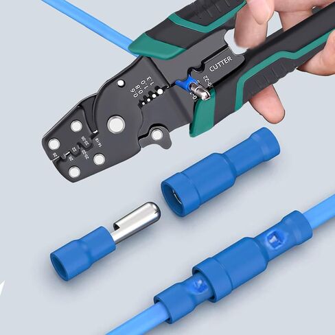 smseace 100 قطعة موصلات أسلاك الرصاص 22-16AWG مجموعة موصلات الرصاص المعزولة للذكور والإناث موصلات محطات تجعيد الرصاص الكهربائية in Saudi Arabia