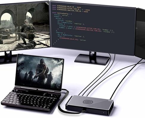 محطة إرساء GPD G1 2024 eGPU مع AMD Radeon RX 7600M XT، و8 جيجابايت GDDR6، وOculink eGPU، و3X USB 3.2، وUSB 4، وHDMI 2.1، وDisplayPort 1.4a، وشاحن 240 واط، وتبديل TGP، وعامل شكل صغير مثالي لألعاب 4K. in Kuwait