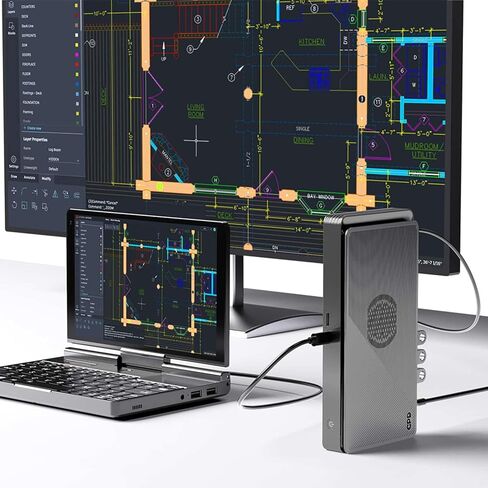 محطة إرساء GPD G1 2024 eGPU مع AMD Radeon RX 7600M XT، و8 جيجابايت GDDR6، وOculink eGPU، و3X USB 3.2، وUSB 4، وHDMI 2.1، وDisplayPort 1.4a، وشاحن 240 واط، وتبديل TGP، وعامل شكل صغير مثالي لألعاب 4K. in Kuwait