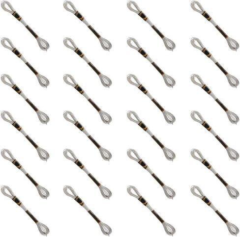 Metallic Embroidery Skein Threads, 24Pcs Silver Cross Stitch Thread for Bracelets DIY Embroidery Thread Crafts ProjectFloss in Saudi Arabia