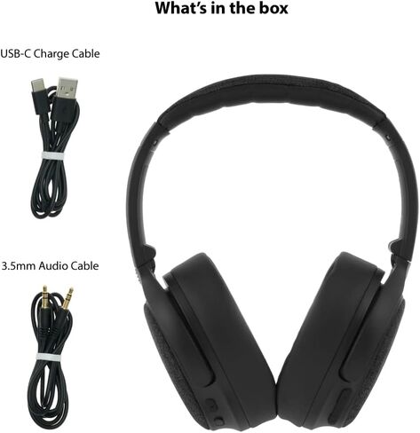 Made for Amazon, Active Noise Cancelling Bluetooth Headphones with Built-in Microphone | Black in Saudi Arabia