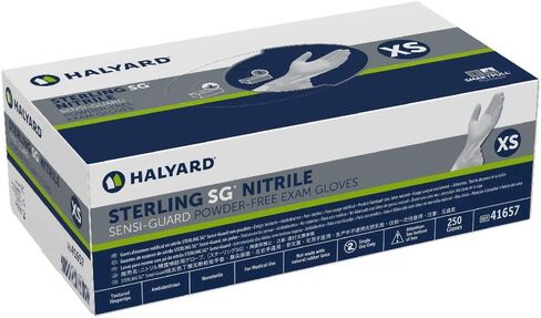 HALYARD Sterling SG Nitrile Powder-Free Exam Gloves, 3.7 mil, 9.5", Gray, Small, 41658 (Case of 2500) in Saudi Arabia