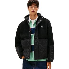 Tommy Jeans Men's Lightweight Mixed Teddy Jacket With Embroidered Logo in Saudi Arabia
