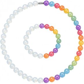 Dopamine Necklace for Women UV Reactive Colorful Rainbow Beaded Necklace Bracelets Color Changing Necklaces Bracelet Sets Mood Beads Dopamine Jewelry for Women in Saudi Arabia