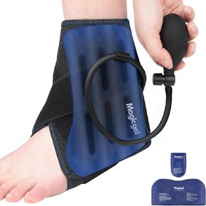 Magic Gel Compression Ankle Ice Pack Wrap – Ice Pack for Ankle Sprain, Swelling, Heel Pain & Achilles Tendonitis – Cold Therapy Wrap for Ankle, Heel & Foot with Air Pump Compression, 2 Extra Gel Packs in Saudi Arabia