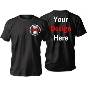 Custom T Shirt Design Your Own Bulk Customized T Shirts Unisex Personalized T Shirts Tee Add Text Logo Photo Large Black in Saudi Arabia