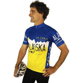 Free Spirit Wear Alaska Gold Rush Cycling Jersey for Men, Short Sleeve Jersey, Protection, Wick-Dry Polyester, 3 Rear Pockets in Saudi Arabia