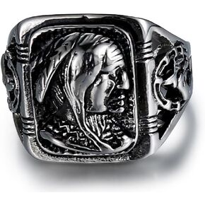 Indian Chief Biker Ring for Men Tribal Warrior Ring, Vintage Indian Chief Ring Punk Chief Head Ring Men’s Indian Chief Jewelry Silver Native Indian Chief Ring Antique Chief Head Ring in Saudi Arabia