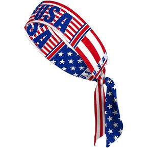 Sports Tie Headband Bandana Running Athletic Sweat Band Elastic Adjustable Sport Head Tie for 4th of July Head Ties in Saudi Arabia