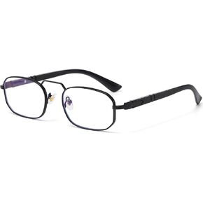 Retro Rectangle Metal Sunglasses for Men Women Trendy Vintage Square Black Shades UV400 Protection in Saudi Arabia